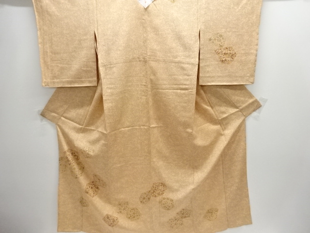 石畳に唐花模様一つ紋単衣訪問着